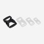 NOMAD dual-adjust buckle in black plastic with adjustable fastening for outdoor gear.
