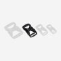 NOMAD dual-adjust black plastic buckle for outdoor gear and bags, adjustable