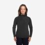 NOMAD dames fleece trui zwart met halve rits en hoge kraag voor outdoor activiteiten