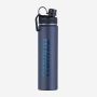 NOMAD geïsoleerde drinkfles 750 ml in donkerblauwe kleur met draaidop en draaghengsel