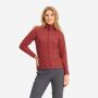 NOMAD fleece vest dames in mineraalrode kleur met ritssluiting en hoge kraag
