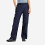 NOMAD regenbroek premium dames donkerblauw waterdicht met elastische taille en reflecterende details