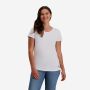 NOMAD Anapai women's travel t-shirt in white with short sleeves and a crew neck