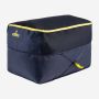 NOMAD mesh compressie opbergtas in donkerblauw met geel accent en ritssluiting