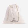 NOMAD beige organic cotton laundry bag with drawstring and front logo