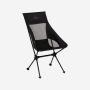 NOMAD Sarek Comfort camping chair in black with a lightweight frame and breathable mesh backrest