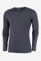 NOMAD pure merinowol longsleeve heren shirt in graphite kleur met ronde hals en lange mouwen