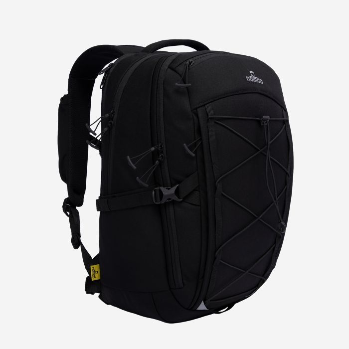 NOMAD Velocity Premium 30-liter backpack in black with adjustable shoulder straps and a front elastic cord