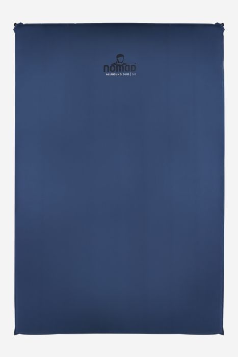 NOMAD Allround Duo 5.0 sleeping mat in dark denim color for two people with a rectangular design.