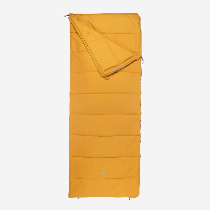 NOMAD blazer slaapzak rechthoekig model in de kleur dark mango met opengeritste bovenflap