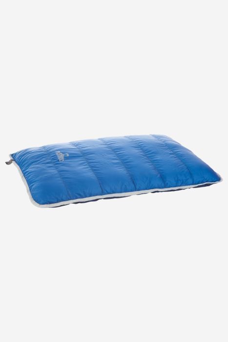 NOMAD wollip donzen kussen in diepblauw met rechthoekige vorm en zichtbaar gestikt patroon