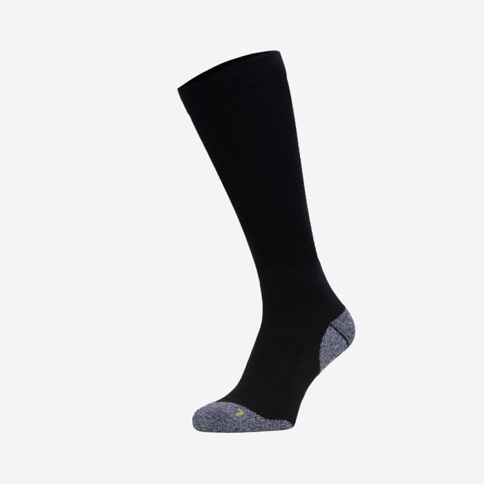 NOMAD long black tick-repellent Coolmax compression sock with grey toes and heel