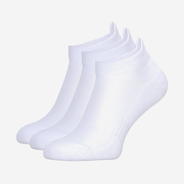 NOMAD set of three pairs of white organic cotton low-cut walking socks