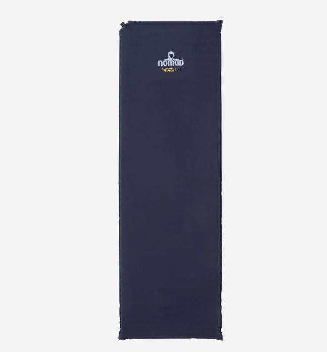 NOMAD Allround Premium 5.0 slaapmat in donkerblauw met rechthoekig ontwerp en zichtbaar merklogo