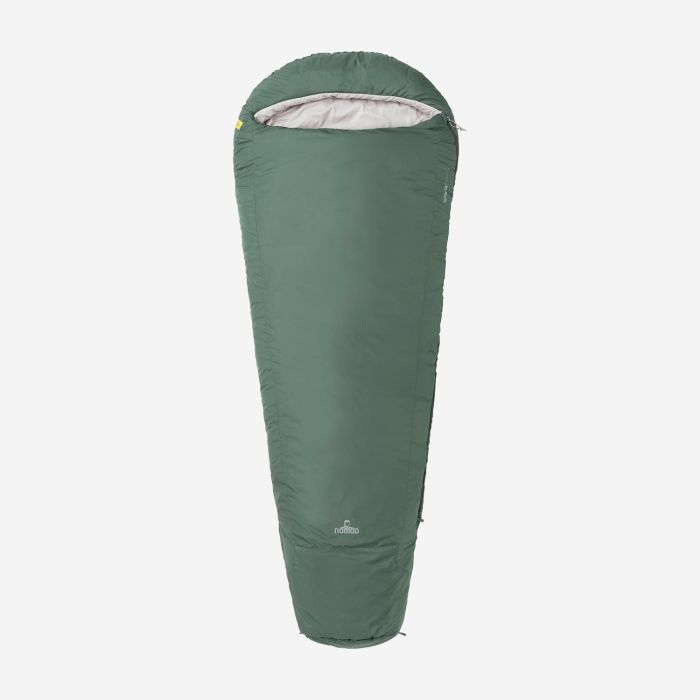 NOMAD Inca Premium 1300 mummy sleeping bag in trekking green color for outdoor and trekking activities