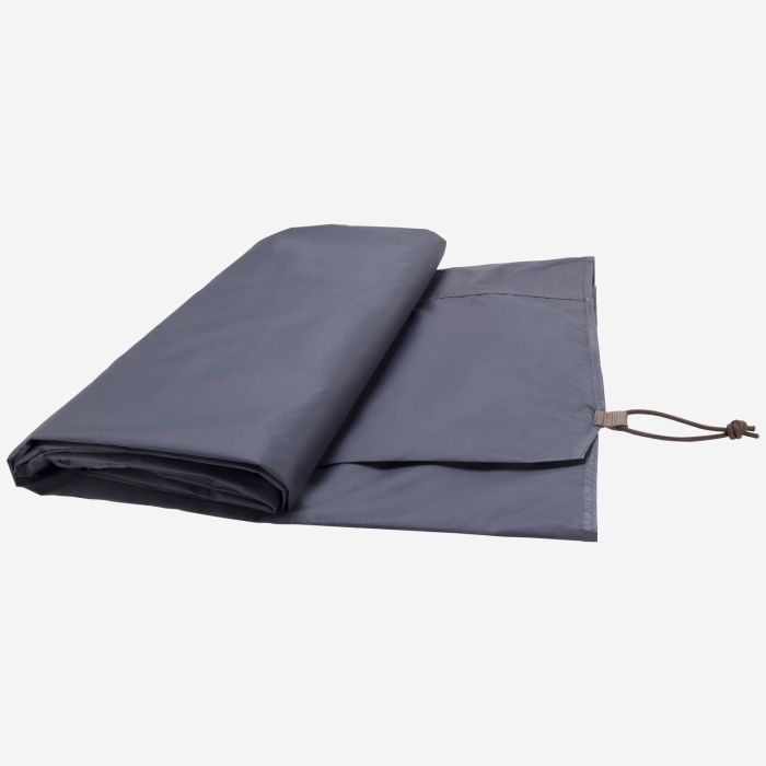 NOMAD Dogon 4 floor protector in parelgrijs opgevouwen met bevestigingskoord