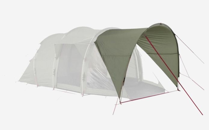 NOMAD Dogon 2 and 3 plus 1 LW porch in Calliste green with extension canopy for tent with arch shape and spacious entrance