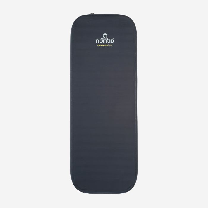 NOMAD Dreamzone 10.0 donkerblauwe slaapmat met logo en afgeronde hoeken outdoor kamperen