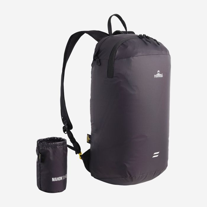 NOMAD Mahon Ultralite 18 foldable black daypack with storage pouch