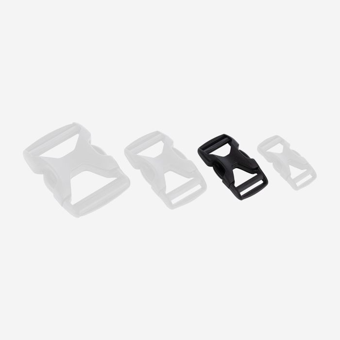 NOMAD dual-adjust black plastic buckle for outdoor equipment and accessories