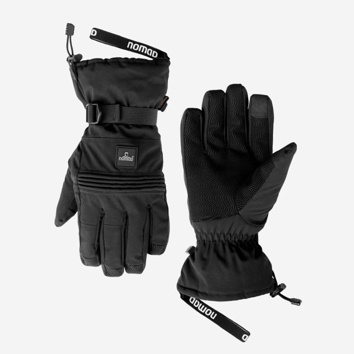 NOMAD waterdichte premium handschoen zwart met verstelbare strap en gripprofiel voor outdoor activiteiten