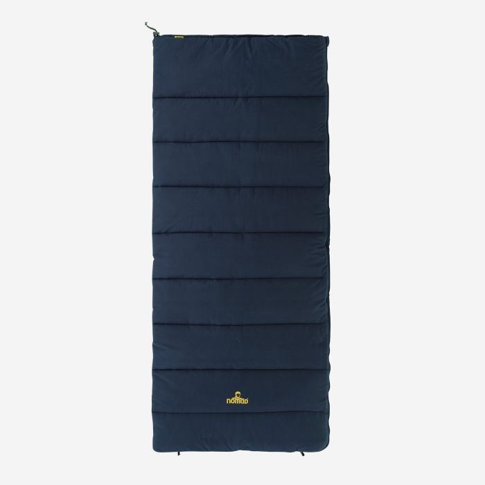 NOMAD Blazer Classic ’78 Junior organic sleeping bag in dark blue, rectangular with horizontal stitching