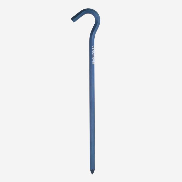 NOMAD aluminum hexagonal tent pegs, dark blue camping accessory, pack of 8