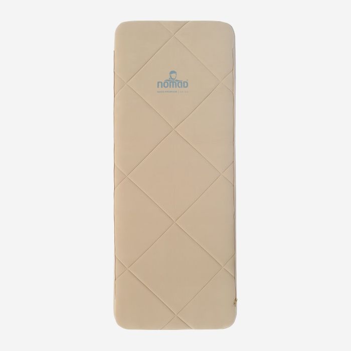 NOMAD Naos Premium XW 18.0 slaapmat in donkerzand kleur met ruitpatroon en afgeronde hoeken