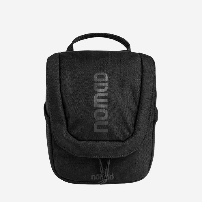 NOMAD toilettas zwart met handvat en ritssluiting voor reizen en outdoor gebruik