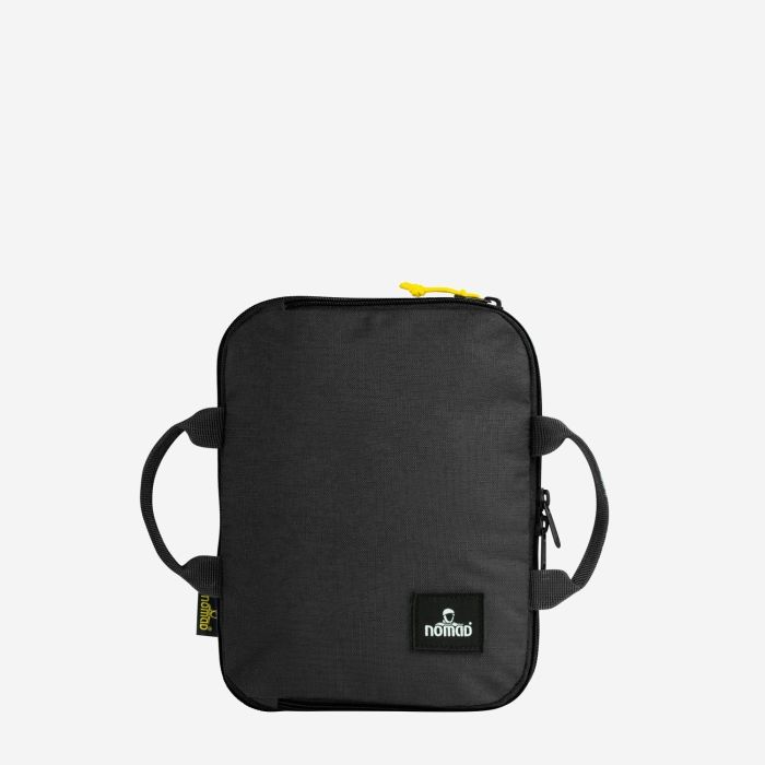 NOMAD black compression cube with zipper and handles for organized luggage.