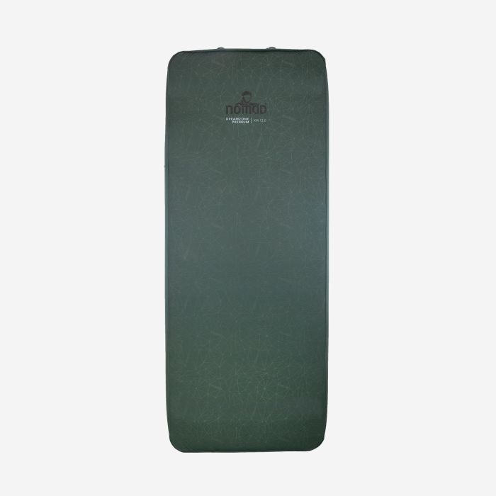 NOMAD Dreamzone Premium XW 12.0 mattress in forest green with a rectangular shape and geometric pattern