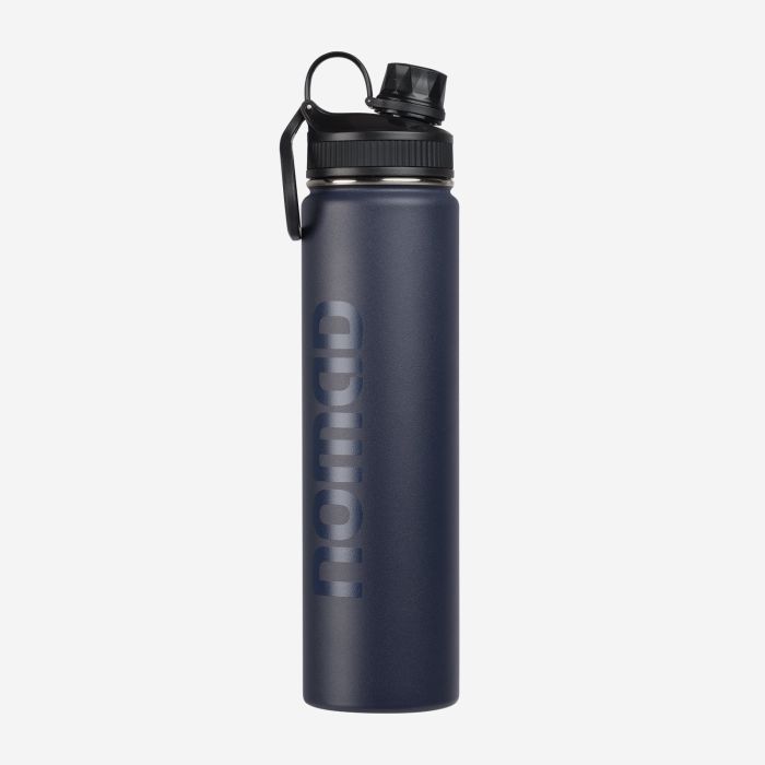 NOMAD geïsoleerde drinkfles 750 ml in donkerblauw met schroefdop en draagbeugel
