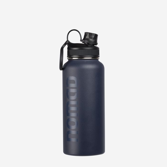 NOMAD geïsoleerde drinkfles 1000 ml in donkerblauw met dop en draaglus