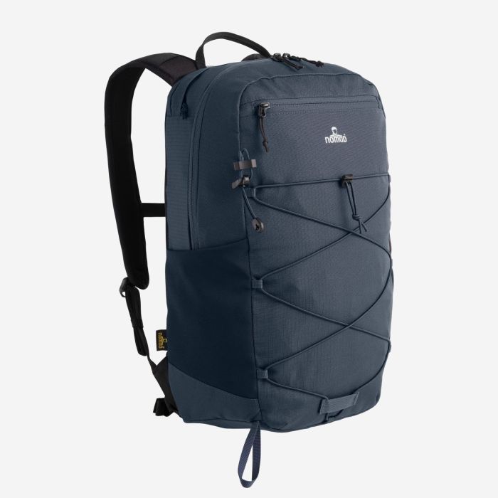 NOMAD Montagon 22 liter daypack in donkerblauw met voorvak en elastisch koord geschikt voor dagtochten
